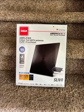 RCA SLIVR Amplified Indoor Flat HDTV Antenna - Black